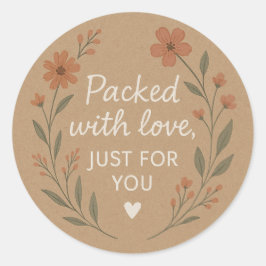Adesivo Kraft Floral Repleto de Amor