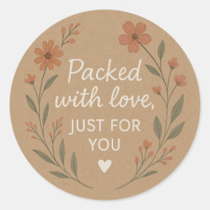 Adesivo Kraft Floral Repleto de Amor