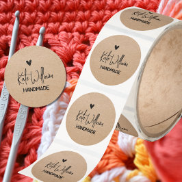 Adesivo  kraft handmade by heart stickers 