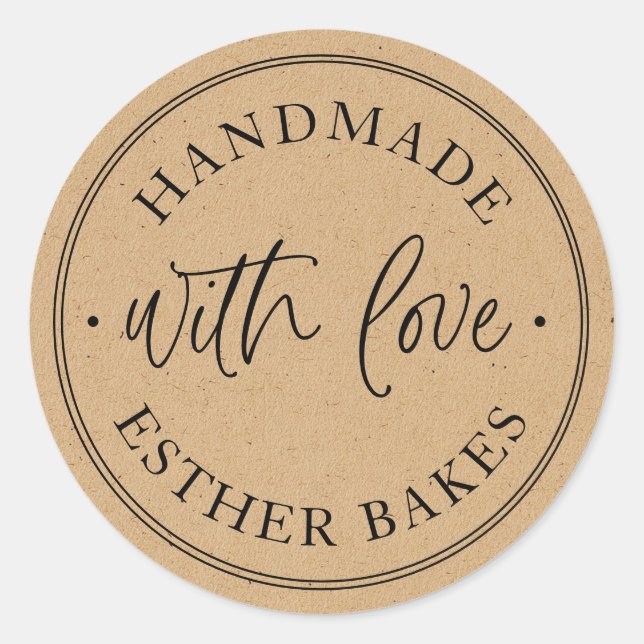 Adesivo Kraft Made with Love (Frente)