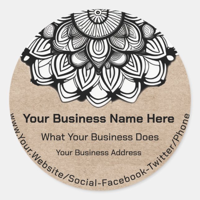 Adesivo Kraft Mandala (Frente)