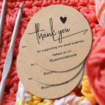 kraft Minimalista Personalizado coração agradecime