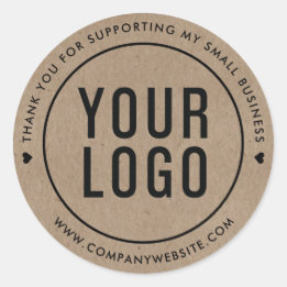 Adesivo Kraft Obrigado Por Apoiar Minha Pequena Empresa