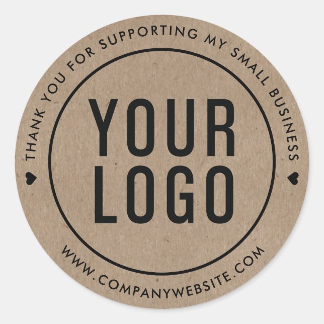 Adesivo Kraft Obrigado Por Apoiar Minha Pequena Empresa (Frente)