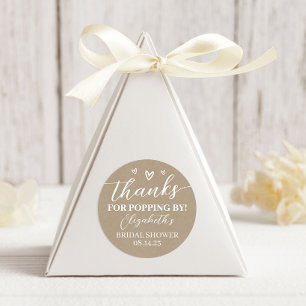 Adesivo Kraft Obrigado por Comparecerem ao Chá de Noiva Pi