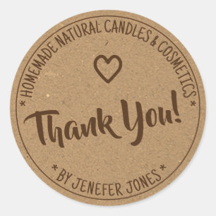 Adesivo Kraft Paper Brown Border Frame Obrigado Labels