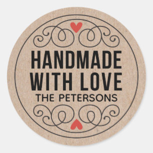 Adesivo Kraft Personalizado Com Amor
