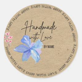 Adesivo Kraft Personalizado Fabricado À Mão Com Amor