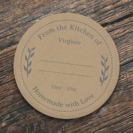 Adesivo Kraft & Rustic Feed with Love Cinza Label Sticker
