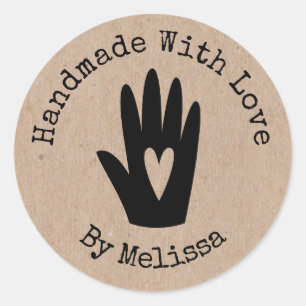 Adesivo Kraft Rustic Handmade with love