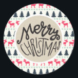 Adesivo Kraft Rustic Holidy Country Christmas Moose Tree<br><div class="desc">Vinhetas</div>