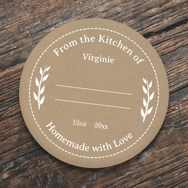 Adesivo Kraft & Rustic Homemade with Love Label Sticker (Kraft & Rustic Homemade with Love Label Sticker)