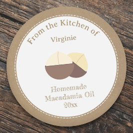 Adesivo Kraft Rustic Macadamia Oil Label Sticker