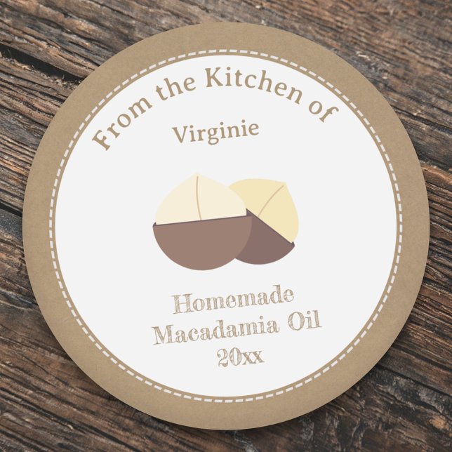 Adesivo Kraft Rustic Macadamia Oil Label Sticker (Kraft Rustic Macadamia Oil Label Sticker)