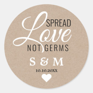Adesivo Kraft Spread Love Mand Sanitizer Casamento Monogra