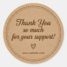 Adesivo Kraft Stitch Thank You Business Sticker