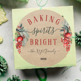 Adesivo Kraft Watercolor Baking Spirings Bright Holiday