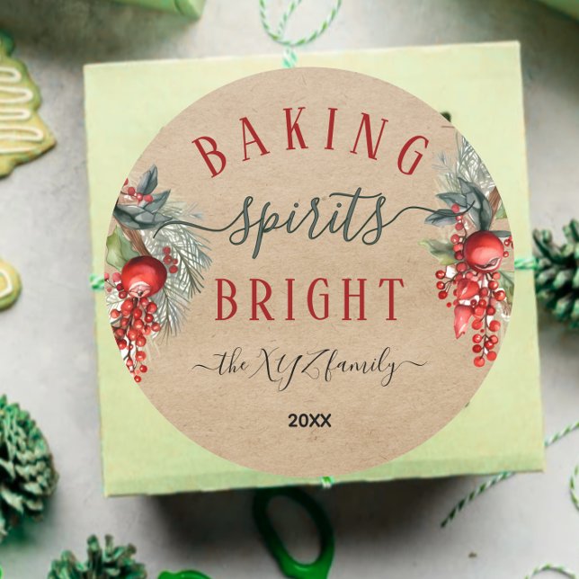 Adesivo Kraft Watercolor Baking Spirings Bright Holiday (Criador carregado)