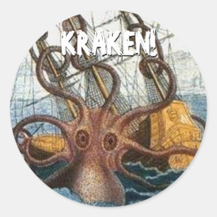 Adesivo Kraken Steampunk Octopus Vintage