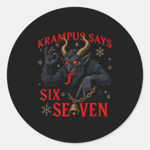Adesivo Krampus Engraçado Diz Seis Sete 6 7 Meme Natal Xm