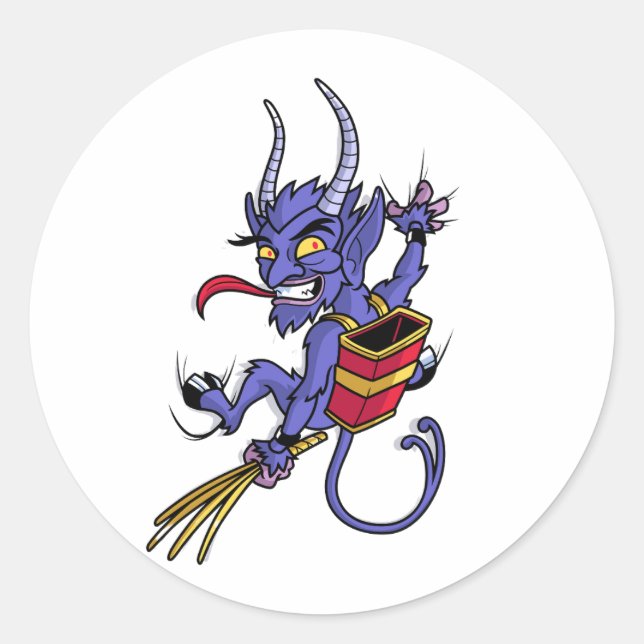 Adesivo Krampus está chegando no personagem de desenho ani (Frente)