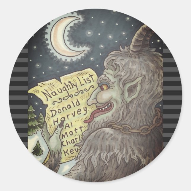 ADESIVO KRAMPUS NAUGHTHT CHILDREN LIST CHRISTMAS STICKERS (Frente)