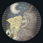 ADESIVO KRAMPUS NAUGHTHT CHILDREN LIST CHRISTMAS STICKERS<br><div class="desc">QUEM ESTÁ NA SUA LISTA ESTE ANO? Folha,  redonda,  filtro colorido,  borda de Cinza preto/escuro da KRAMPUS STICKERS ...  Procure Itens Correspondentes Susan Brack Design</div>