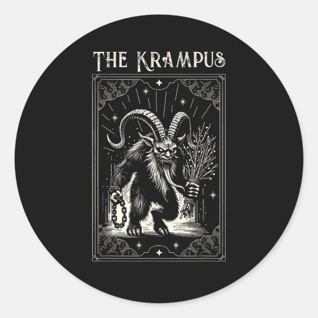 Adesivo Krampus Tarot Card Design Christmas Season Evil Pa (Frente)