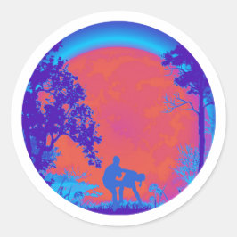 Adesivo Krav Maga Groin Kick Full Moon Sticker Neon