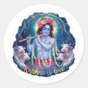 Adesivo Krishna é Love Sticker: Devoção divina