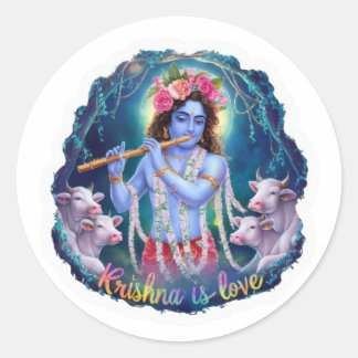 Adesivo Krishna é Love Sticker: Devoção divina