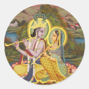 Adesivo Krishna e Radha em lótus