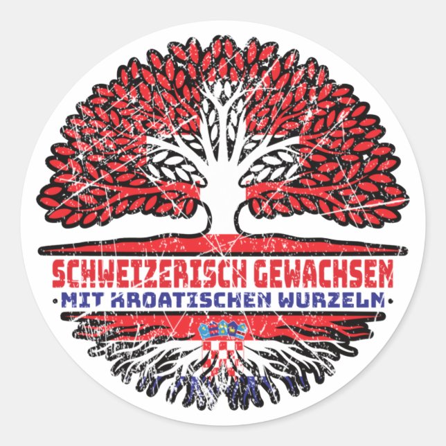 Adesivo Kroatien Kroatisch Schweizer Schweiz Baum Wurzel (Frente)