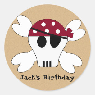 Adesivo KRW - Crânio de Pirata e Crossbone - Aniversário