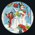 Adesivo KRW Crianças Vintage na Play Christmas Sticker<br><div class="desc">KRW Crianças Vintage na Play Christmas Sticker</div>