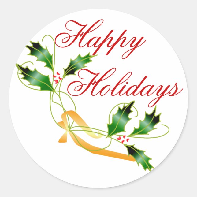 Adesivo KRW Feliz Feriados Holly (Frente)