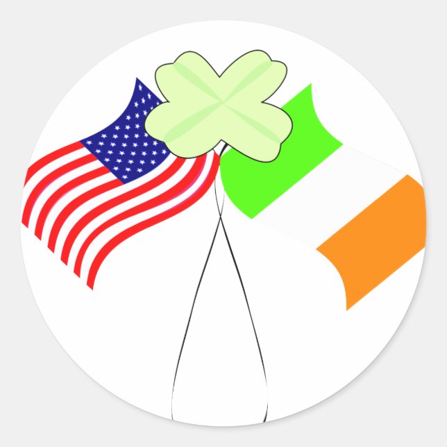 Adesivo KRW Irish American Flags e Shamrock (Frente)