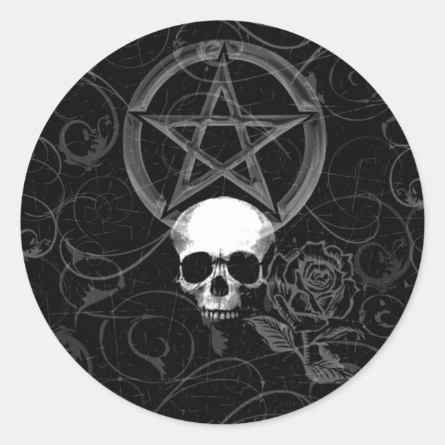 Adesivo KRW Pagan Grunge Skull (Frente)