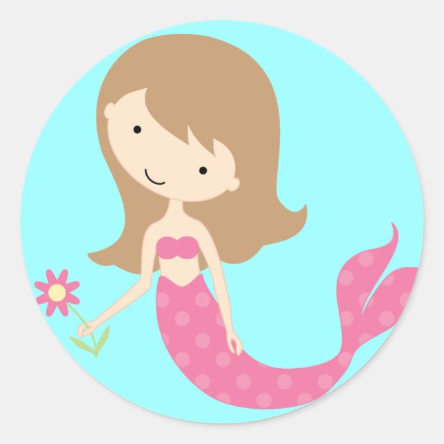 Adesivo KRW Sereia rosa-branca (Frente)