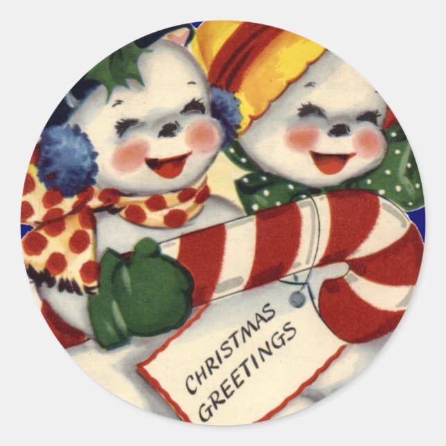 Adesivo KRW Vintage com casal de neve (Frente)