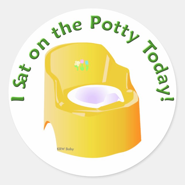 Adesivo KRW Yellow I Sentado no Potty Training Premier (Frente)