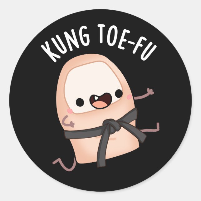 Adesivo Kung Toe-fu Funny Big Toe Pun Dark BG (Frente)