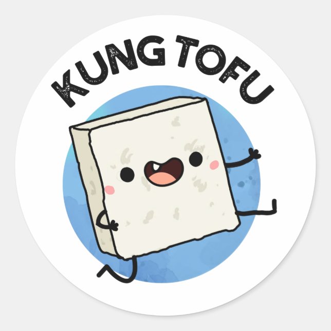 Adesivo Kung Tofu Funny Kungfu Tofu Pun (Frente)