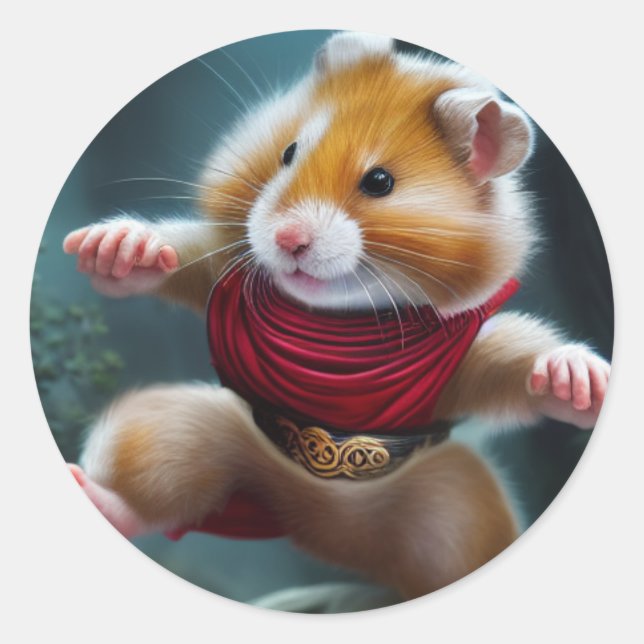 Adesivo Kungfu Hamster fofo (Frente)