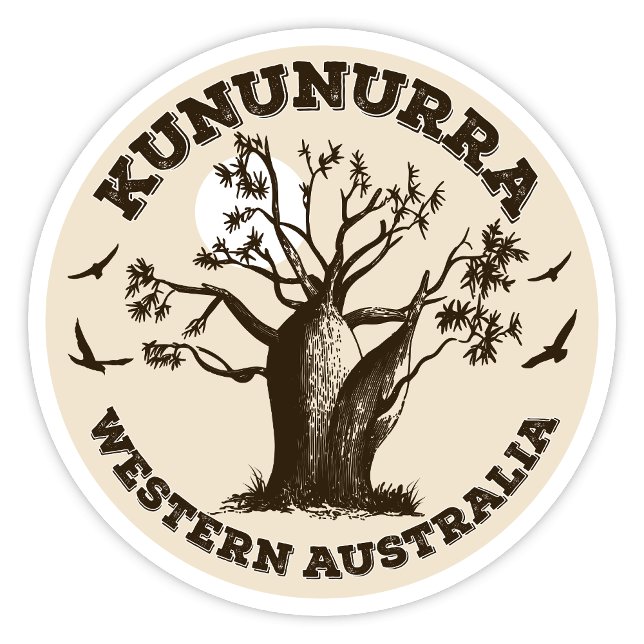 Adesivo Kununurra, Western Australia Boab Sticker (Kununurra Western Australia Round Boab Sticker)