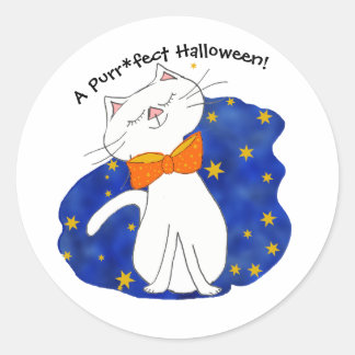 Adesivo Kute Kitty Cat Starry Night Halloween