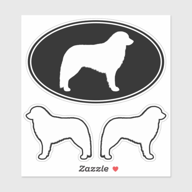 Adesivo Kuvasz Dog Breed Silhouettes Vinyl Sticker Set (Folha)