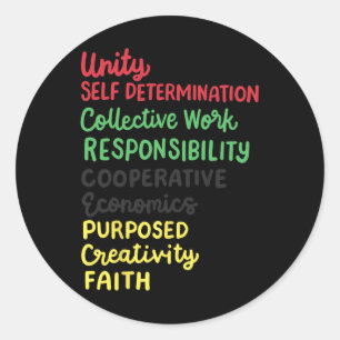 Adesivo Kwanzaa 7 Princípios do Orgulho Negro Afro-America