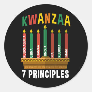 Adesivo Kwanzaa 7 Princípios Vela Kinara Pan Africanos P