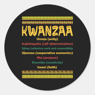 Adesivo Kwanzaa Natal 7 Princípios Africanos